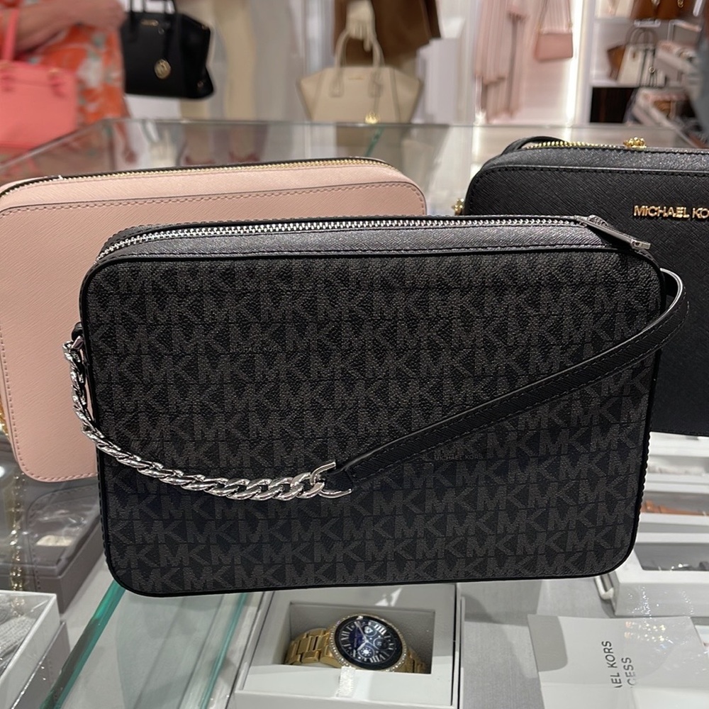 Michael Kors Jet Set Item Large East West Zip Crossbody Black Signature 
Color - Picture 6 of 16